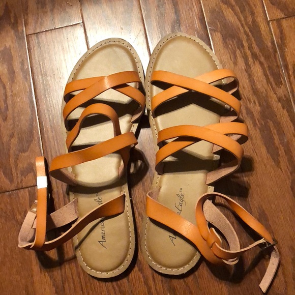 Shoes - women’s size 12 cognac crossband sandals